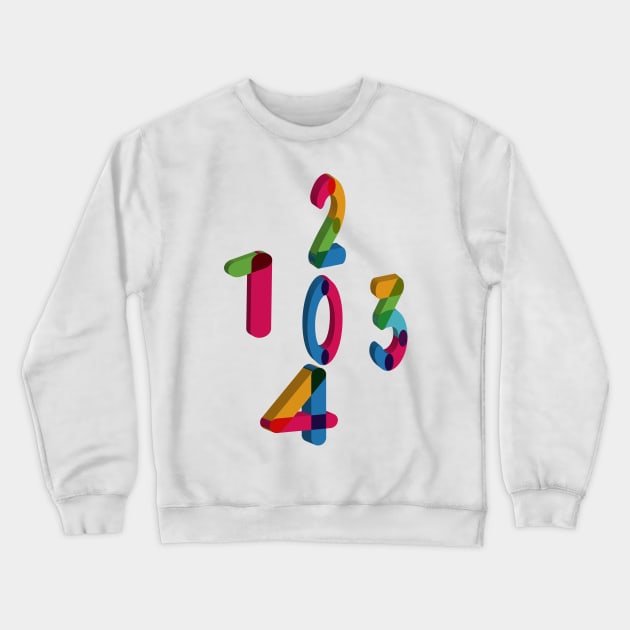 colorful math number 0 4 Crewneck Sweatshirt by hsmaile